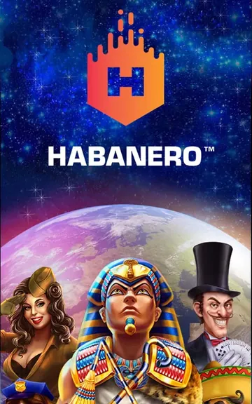 โลโก้ Habanero พร้อมตัวละครเกมสล็อต